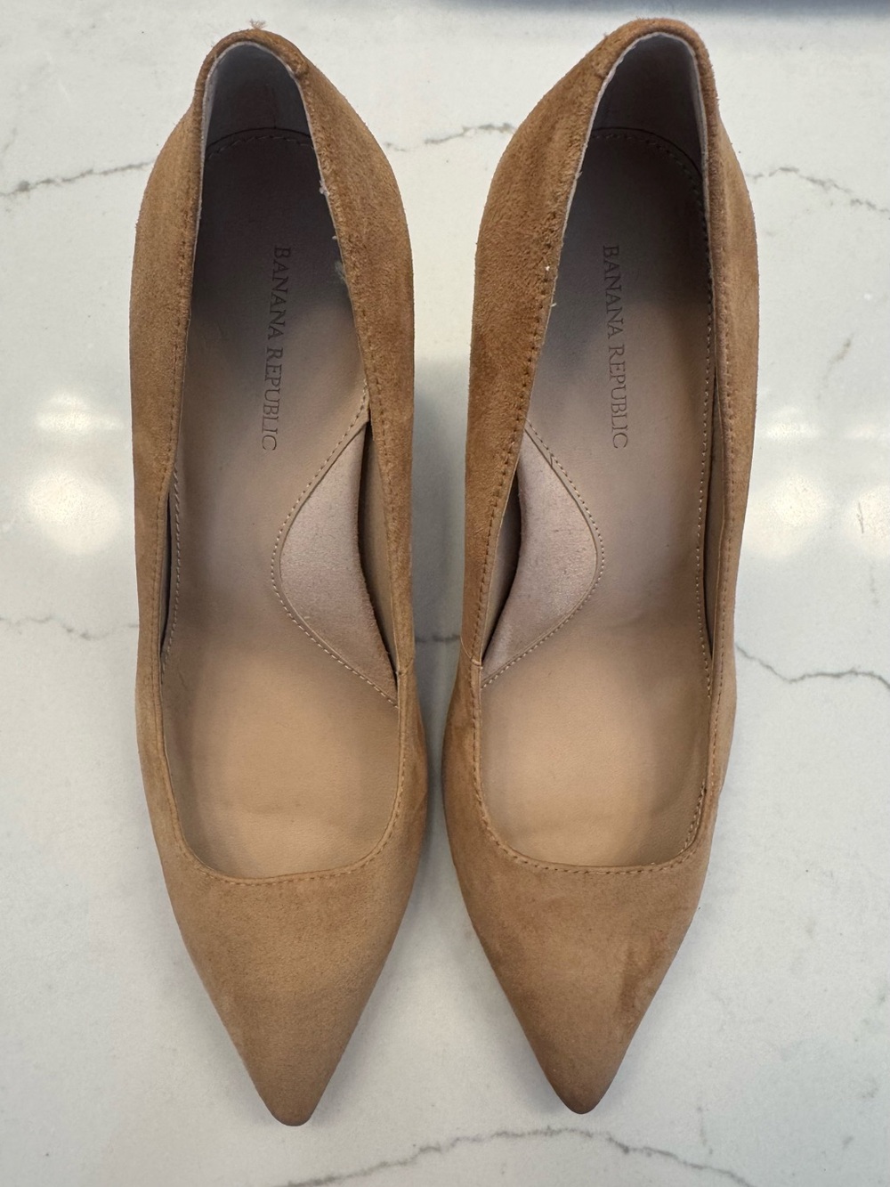 Banana Republic Madison Tan Suede Pointed-Toe Pumps